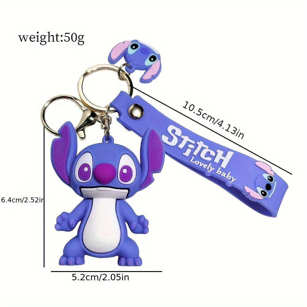 Minnie & Lilo & Stitch Cartoon Anime Keychain - Durable Keyring for Unisex, Fashionable Character Charm Perfect for Backpacks