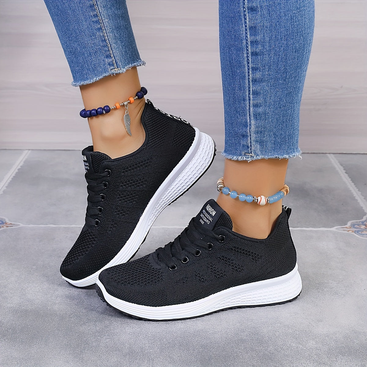 Womens Air-Flow Mesh Sneakers - Stylish Casual Lace-Up Running Shoes for Outdoor Adventures - Ultra-Lightweight & Breathable Comfort