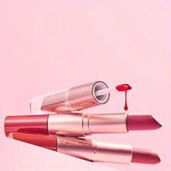 2 In 1 Deep Red Matte Lipstick & Long Lasting Smudge Proof Liquid Lipstick Lip Gloss Stain 3Pcs Set For Women Red Rose Nude Pinkish Matte Mate Vegan Long Lasting Lipstick 24 Hour Pack Waterproof 3