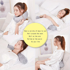 1pc Cylindrical U-Shaped Pillow, Can Be Twisted, Travel Pillow Memory Cotton Neck Pillow Built-In Keel Skeleton