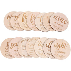 14pcs Wooden Baby Milestone Discs - Cherish Precious Moments with Light Wood Growth Tracker, Perfect for Halloween, Thanksgiving & Christmas Celebrations as a Heartwarming Gift Idea