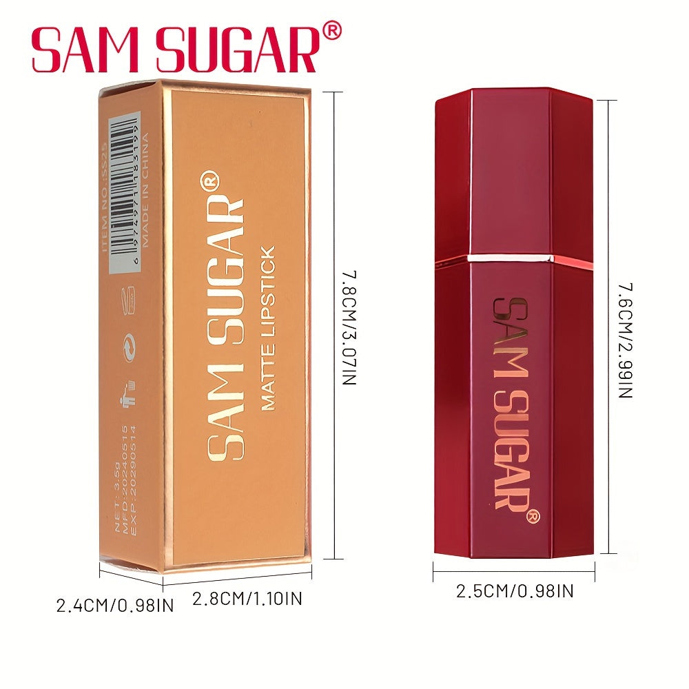 SAM SUGAR Mermaid Sparkle Velvet Lipstick - Metallic Pearl Finish, Long-Lasting Shine & Glitter, Perfect Gift for Women - Available in Orange, Pink, Purple, Red