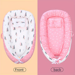 1pc, Folding Detachable And Washable, All Cotton Material, Portable Anti-pressure Baby Bionic Full Release Baby Pillow Travel Crib, Baby Portable Anti-pressure Crib