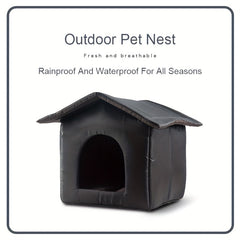 Cozy Waterproof Cat Nest, Outdoor Pet House, Non-slip Stable Stray Cat House, Durable Oxford Cloth Outdoor Cold-proof Shelter