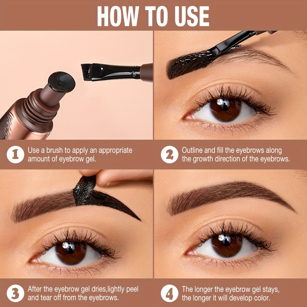 Tattoo Brow Gel, Peel-off Semi-permanent, Even Dyeing, Long Lasting Eyebrow Makeup Up To 5 Days