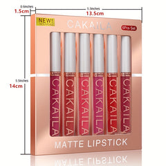 6Pcs Matte Liquid Lipstick Set Lip Stain Makeup, 24 Hour Long Lasting Waterproof Dark Red Matte Matt Lipsticks Lip Gloss Sets For Women Valentine's Day Gifts For Music Festival