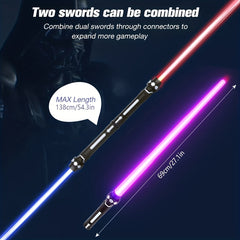 Two-in-one Long Sword Combination Laser Sword War Light Toy Transparent Sword Toy Sword Flash Stick Boys And Girls Toy Plastic Toy Band Sound Christmas, Halloween, Thanksgiving Gifts