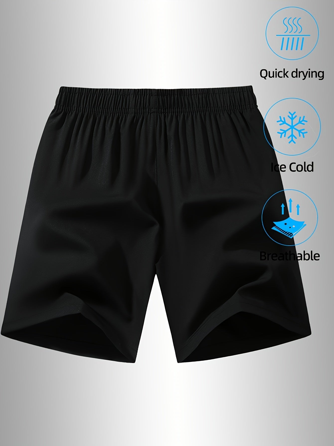 3 Pcs Men's Solid Color Sports Shorts With Drawstring & Pockets, Lightweight Comfy Shorts For Summer Sport And Casual Wear