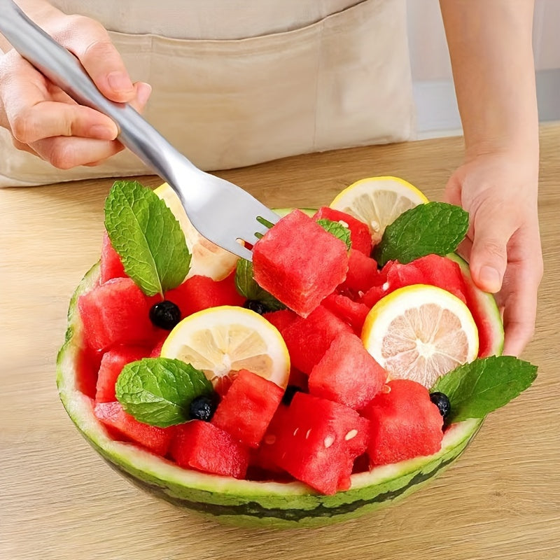 Stainless Steel Watermelon Slicer and Corer - 2-in-1 Fruit and Vegetable Cutter Kitchen Gadget and Tool - Durable Kitchen Utensil for Easy Cutting and Coring