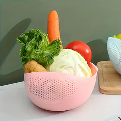 1pc Rice Washer Strainer Colanders: Multifunctional Kitchen Washing Basket for Vegetables, Fruits, Pasta - Plastic Material, No Battery Included