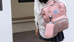 Adorable Cartoon Backpack: Perfect for Moms on the Go - Soft Shell, Multiple Pockets, and Suitable for Ages 14+ - Oxford Fabric