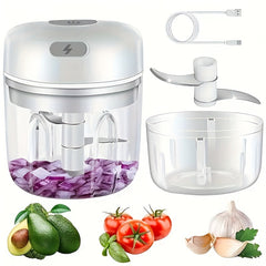 Electric Garlic Chopper, Portable Vegetable Hopper, Garlic Press, 250ML/100ML, Garlic Grinder Crushing Onion Chopper, Vegetable Mixer, Cordless Food Processor, Used For Ginger, Chili, Fruit Meat, Spices, Beans