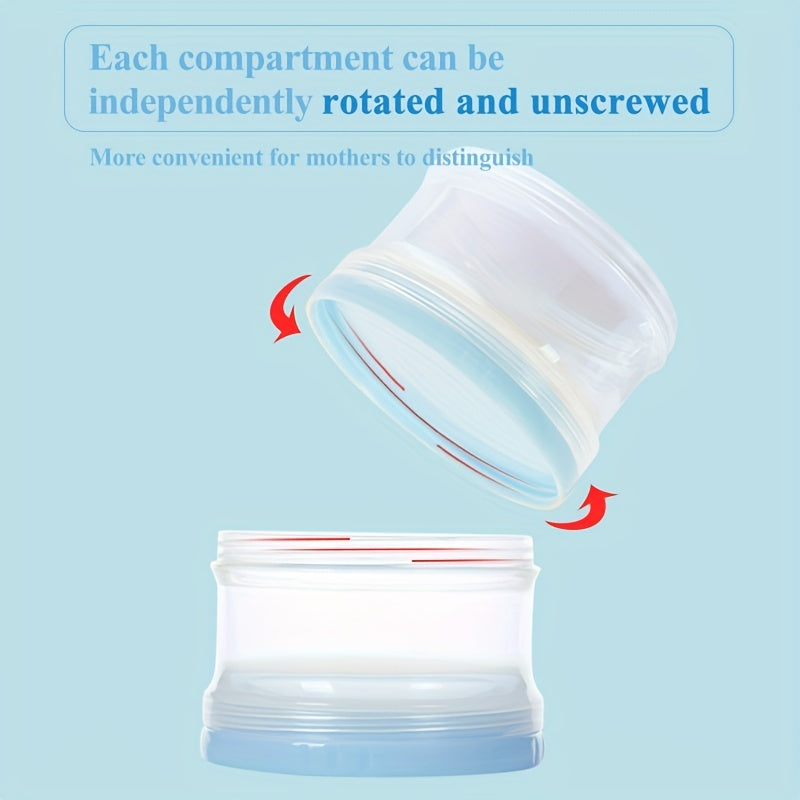 Portable 4-Layer Milk Powder Container Spacious 30g/60g Formula Dispenser Funnel-Shaped Snack Organizer Multi-Functional Food Storage Perfect for Baby Feeding Travel Gift-Giving