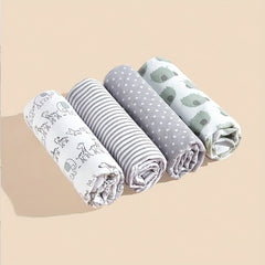 4pcs Soft Flannel Baby Swaddle Blankets - Machine Washable, Perfect For Newborns 0-3 Years