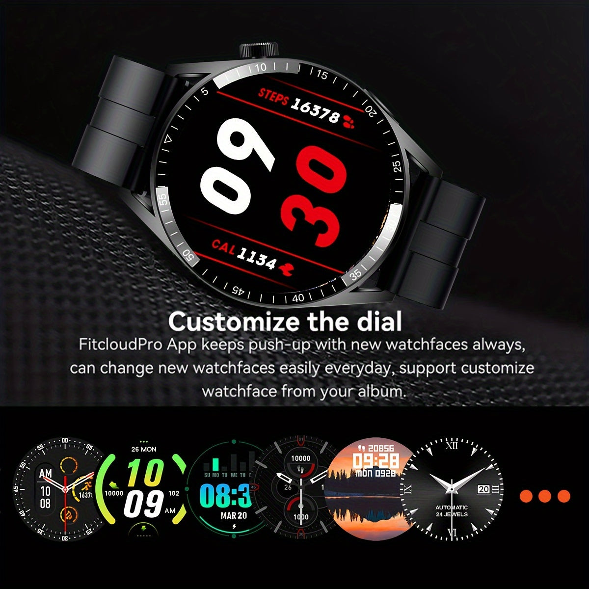 Men's Stainless Steel Strap Smart Watch With Wireless Call, Call And Message Reminder, Exercise Tracker, Sports Smartwatch