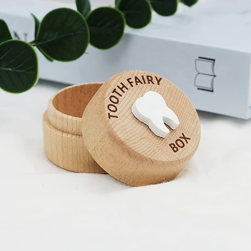 1pc Wooden Tooth Box, Tooth Collection Box Storage Box, Fetal Hair Collector, Tooth Fetal Hair Storage Box, Tooth Preservation Box, Birth Souvenir, Home Decoration, Birthday Gift