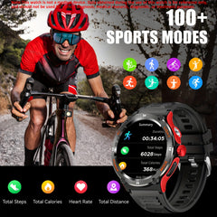 2024 Smart Watch For Men 3.89cm Smart Watch (Answer/Make Calls) With Ultra Powerful Flashlight 100+Sports Modes Fitness Tracker, 500mAh Extra-Long Battery, Compass, Waterproof Rugged Smartwatch Smart Watch For IPhone/Android