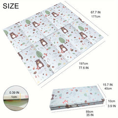 OSLINE Baby Play Mats for Floor, Newborn Foldable Foam Playmat, Baby Crawling Mat, Large Baby Soft Play Mats for Floor From Birth, Waterproof Double-Sided Play Mat for Toddlers (197×177×1cm)