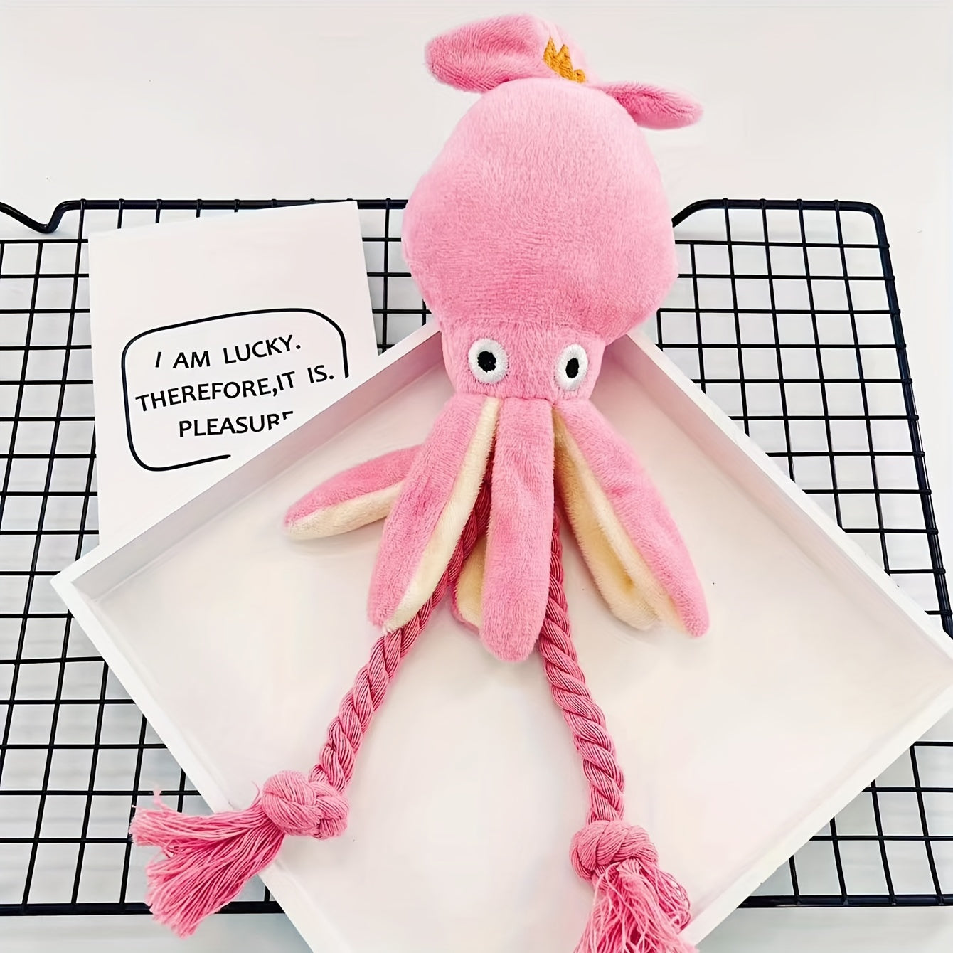 Festive Octopus Plush Dog Toy: Cute Cartoon Design, Soft Fleece Material, Perfect for Small Breeds - Kerala Elegance