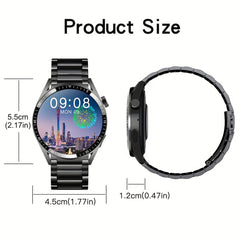 Men's Stainless Steel Strap Smart Watch With Wireless Call, Call And Message Reminder, Exercise Tracker, Sports Smartwatch