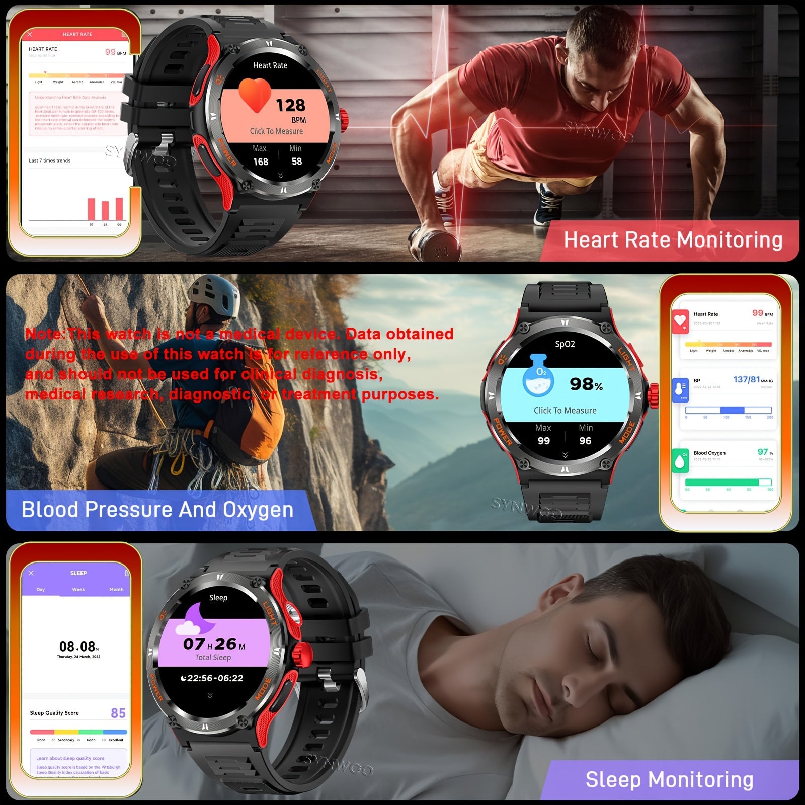 2024 Smart Watch For Men 3.89cm Smart Watch (Answer/Make Calls) With Ultra Powerful Flashlight 100+Sports Modes Fitness Tracker, 500mAh Extra-Long Battery, Compass, Waterproof Rugged Smartwatch Smart Watch For IPhone/Android