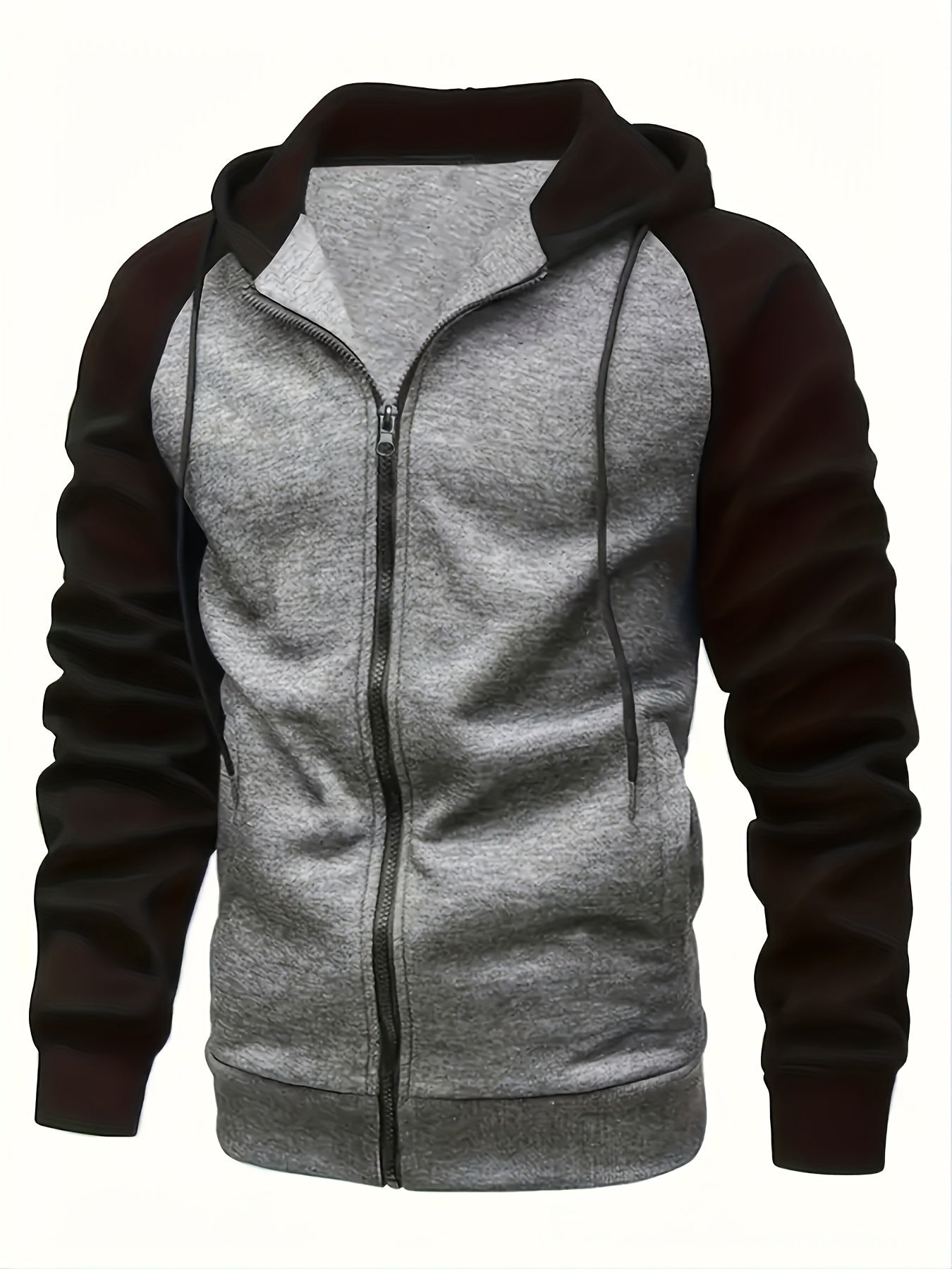 Men's Colorblock Hooded Jacket For Sports Outdoor, Stylish Leisure Outwear