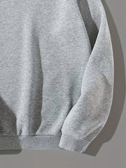 Fashionable Men's Casual Letter Print, Long Sleeve Round Neck Sweatshirt, Suitable For Outdoor Sports, For Autumn And Winter, Can Be Paired With Hip-hop Necklace, As Gifts