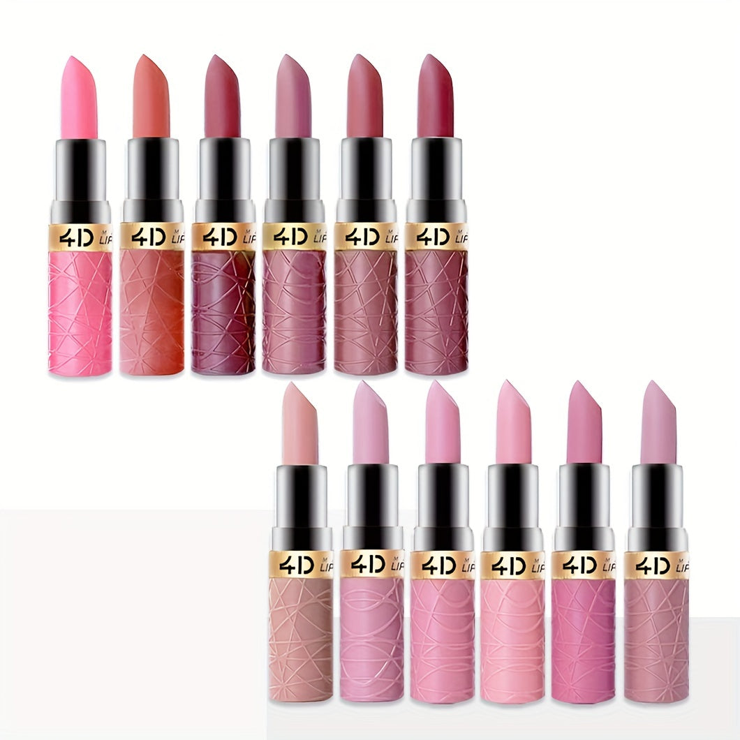 6pcs Beauty Matte Lipstick Gift Set Misty Nude Lipstick Cameo Brown Multi-color Set Lip Makeup For Valentine's Day Gifts