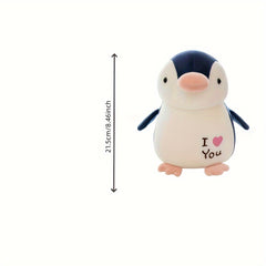 Adorable Penguin Heart Plush Toy: Ideal Couple’s Gift for Birthdays, Christmas, and New Year – Comforting Cushion for Teens+