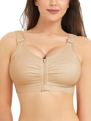 Ultra Comfy Bra - Ultra-Breathable Fabric, Easy-On Front Zip, Full Coverage, Adjustable Straps, Wireless Design - Designed for Women, Perfect for Everyday Lingerie and Underwear Needs