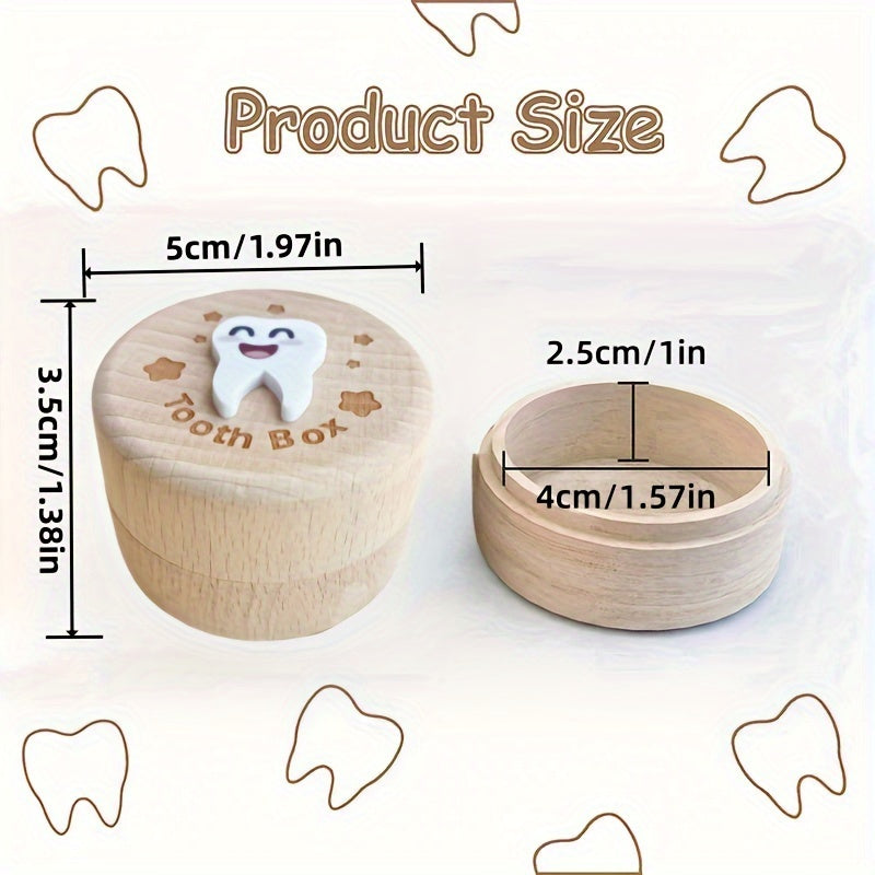 1 Charming Wooden Tooth Fairy Box - Collect, Store And Preserve Precious Tooth And Fetal Hair Memories - Unique Birth Keepsake, Home Decor And Birthday Gift