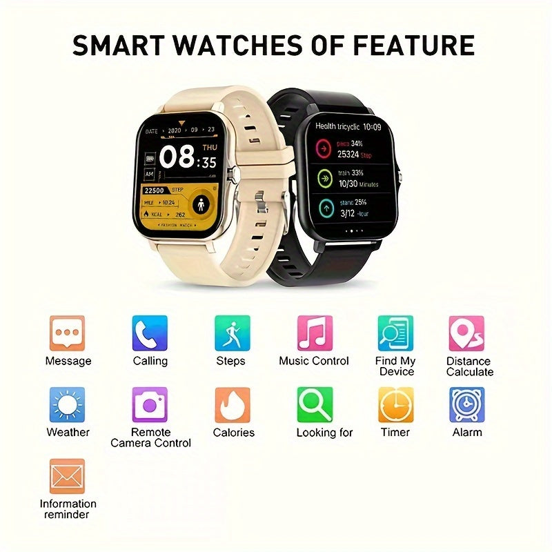 NEW Smart Watch 4.65cmInch Wireless Calling/Receiving Multiple Sports Modes Sedentary Reminder Weather Forecast Message Multi-SportMode For Android & For IPhones For Men&Women AS A Gift