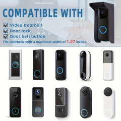 Full Protection Metal Doorbell Cover: Weatherproof, Anti-Glare, and Compatible with Blink, Ling Pro2, Ilo, Viz, Google Nest, and Reolink Video Doorbells - Black