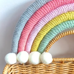 Charming Rainbow Bamboo Woven Basket - Perfect For Snacks, Cosmetics & Decorative Storage (1pc)