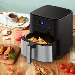 3.8L/4.8L/6.5L Digital Air Fryer 1450W Power with Rapid Air Circulation, 30/60-Minute Timer and Fully Adjustable Temperature Control for Healthy Oil Free & Low Fat Cooking, Nonstick Basket