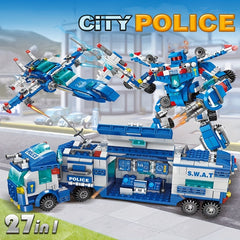 700pcs Department Car Building Blocks, City Patrol Police Toy, Vehicle Truck Action Figures Brick Toys For Children, Role-Play Toys For Boys, Halloween/Thanksgiving Day/Christmas Gift