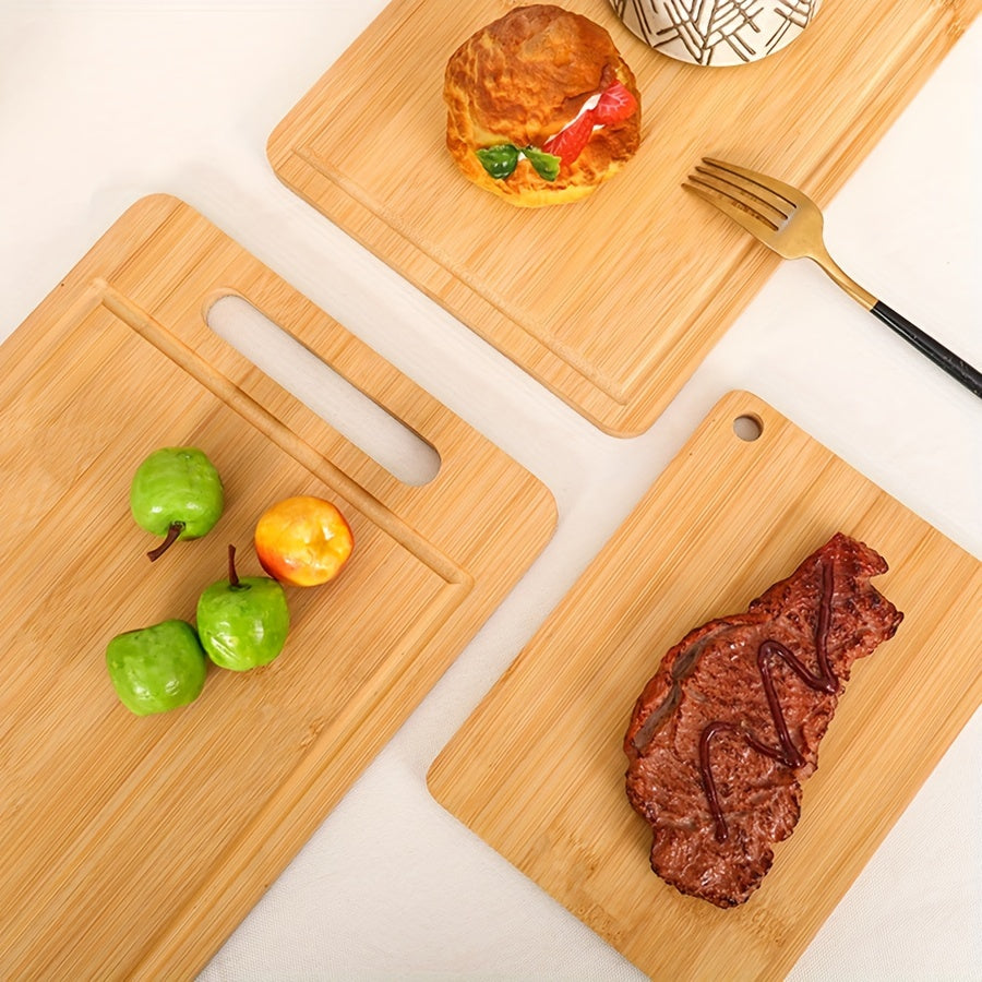 Royal Craft Bamboo Cutting Board Set, With Juice Groove - Thick Chopping Block For Meat & Vegetables, Easy-Grip Handle, Perfect For Kitchen & Dining, Ideal For Christmas/Ramadan/Respect For The Aged Day, Food-Safe Material