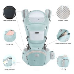 Baby Carrier Waist Stool With Storage Bag, Kangaroo Shoulder Swaddle Sling Infant Kid Wrap Ergonomic Backpack Hipseat For 3-36 Months Baby Christmas, Halloween, Thanksgiving Day Gift