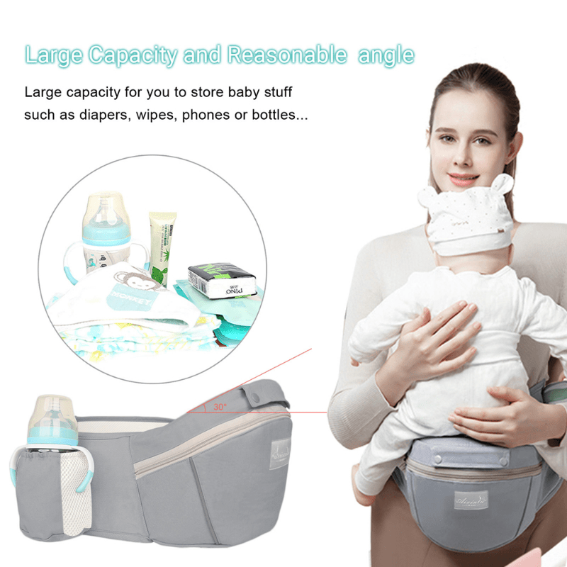 Baby Carrier Waist Stool With Storage Bag, Kangaroo Shoulder Swaddle Sling Infant Kid Wrap Ergonomic Backpack Hipseat For 3-36 Months Baby Christmas, Halloween, Thanksgiving Day Gift