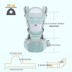 Baby Carrier Waist Stool With Storage Bag, Kangaroo Shoulder Swaddle Sling Infant Kid Wrap Ergonomic Backpack Hipseat For 3-36 Months Baby Christmas, Halloween, Thanksgiving Day Gift