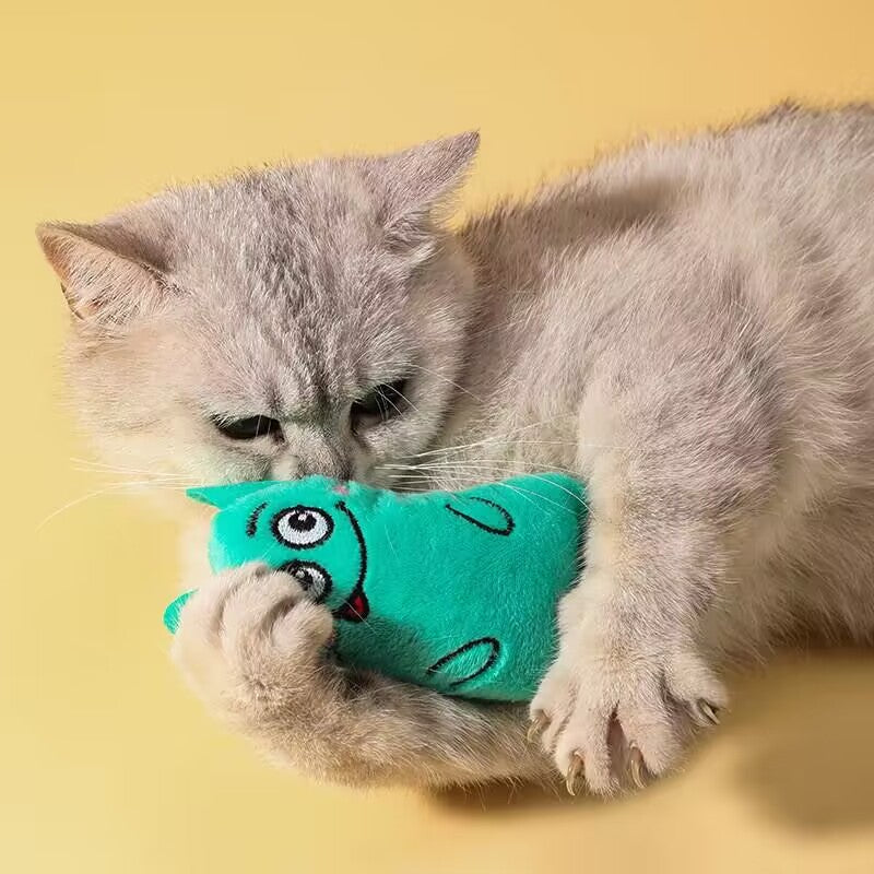 Interactive Plush Cat Toy for Chew and Bite Play - Soft and Durable Pet Throw Toy - Kerala Elegance