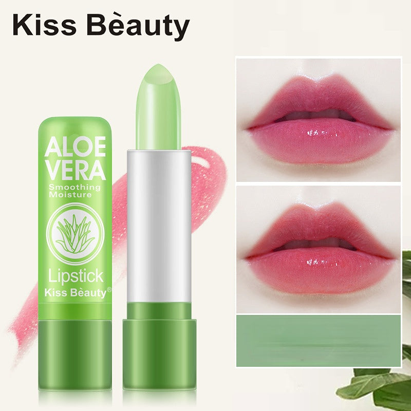 Aloe Lipstick Moisturizing Temperature Color Change Lip Balm Long Lasting Lip Aloin Discoloration Lip Gloss Pink Lipcolor Nourishing Lips Lip Gloss For Teens Valentine's Day Gifts - Kerala Elegance