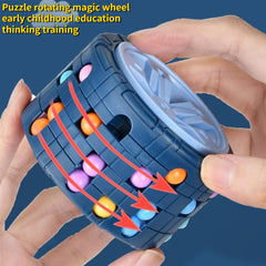 3D Cylinder Cube Puzzle Game - Mind-Boosting & Stress-Relieving Toy - Engaging Rotating Slide Action - Perfect for Infant Development - Ideal Halloween, Christmas, & Thanksgiving Gift - Available in Red, Blue, & Black