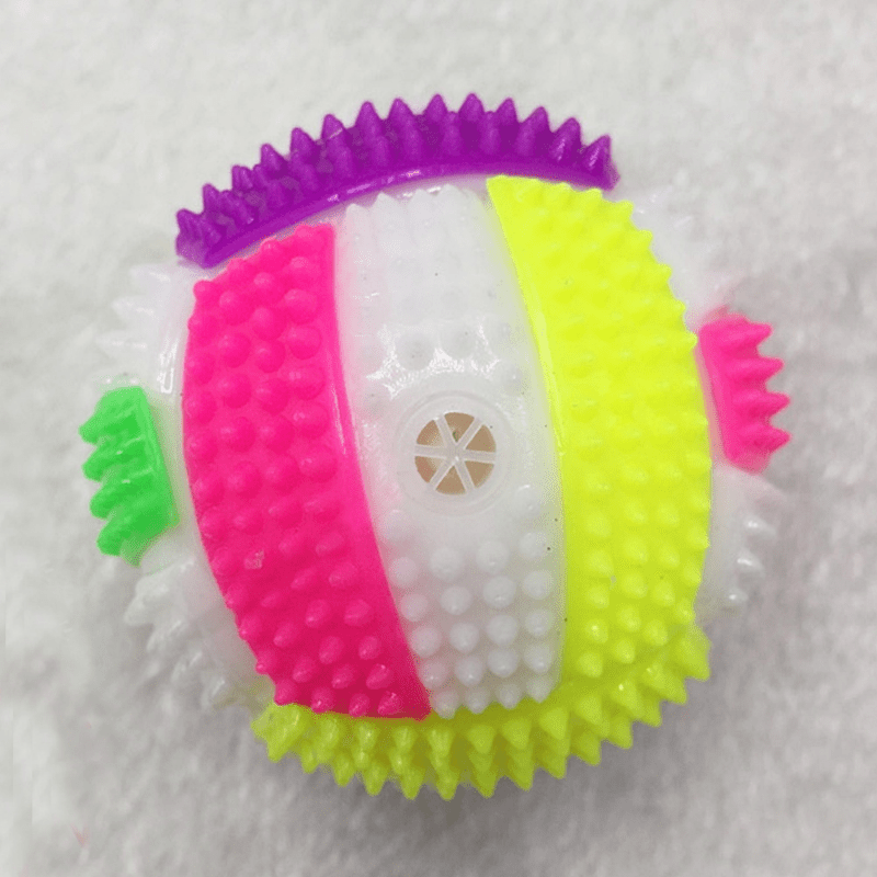 1pc Rainbow Color Dog Glowing Molar Ball Toys Elastic Ball Dog Toy For Dog Interactive Supply - Kerala Elegance