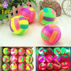 1pc Rainbow Color Dog Glowing Molar Ball Toys Elastic Ball Dog Toy For Dog Interactive Supply - Kerala Elegance