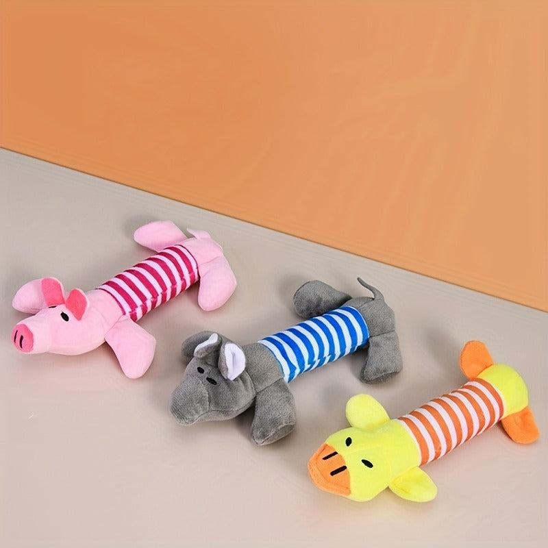 1pc Pig/Elephant/Duck Design Pet Grinding Teeth Squeaky Plush Toy Durable Chew Toy For Dog Interactive Supply - Kerala Elegance