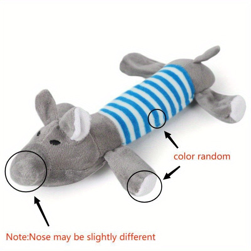 1pc Pig/Elephant/Duck Design Pet Grinding Teeth Squeaky Plush Toy Durable Chew Toy For Dog Interactive Supply - Kerala Elegance