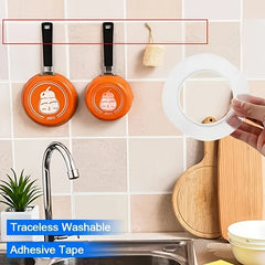 1pc Transparent Nano Tape: Reusable, Washable, Double-Sided Adhesive For Removable Universal Disks Glue, Kitchen Accessories