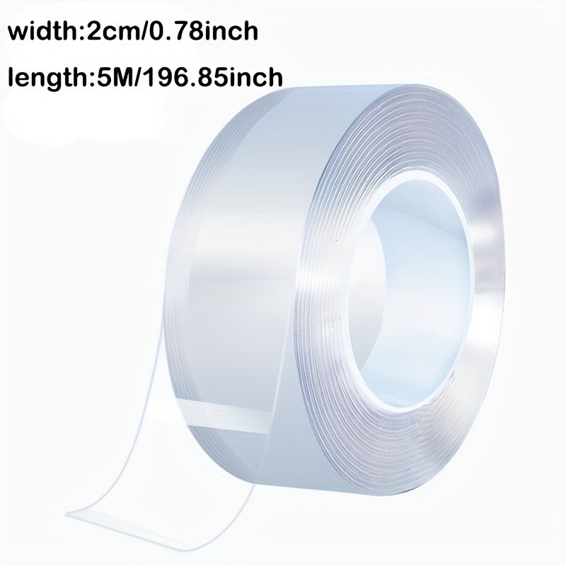 1pc Transparent Nano Tape: Reusable, Washable, Double-Sided Adhesive For Removable Universal Disks Glue, Kitchen Accessories