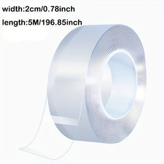 1pc Transparent Nano Tape: Reusable, Washable, Double-Sided Adhesive For Removable Universal Disks Glue, Kitchen Accessories